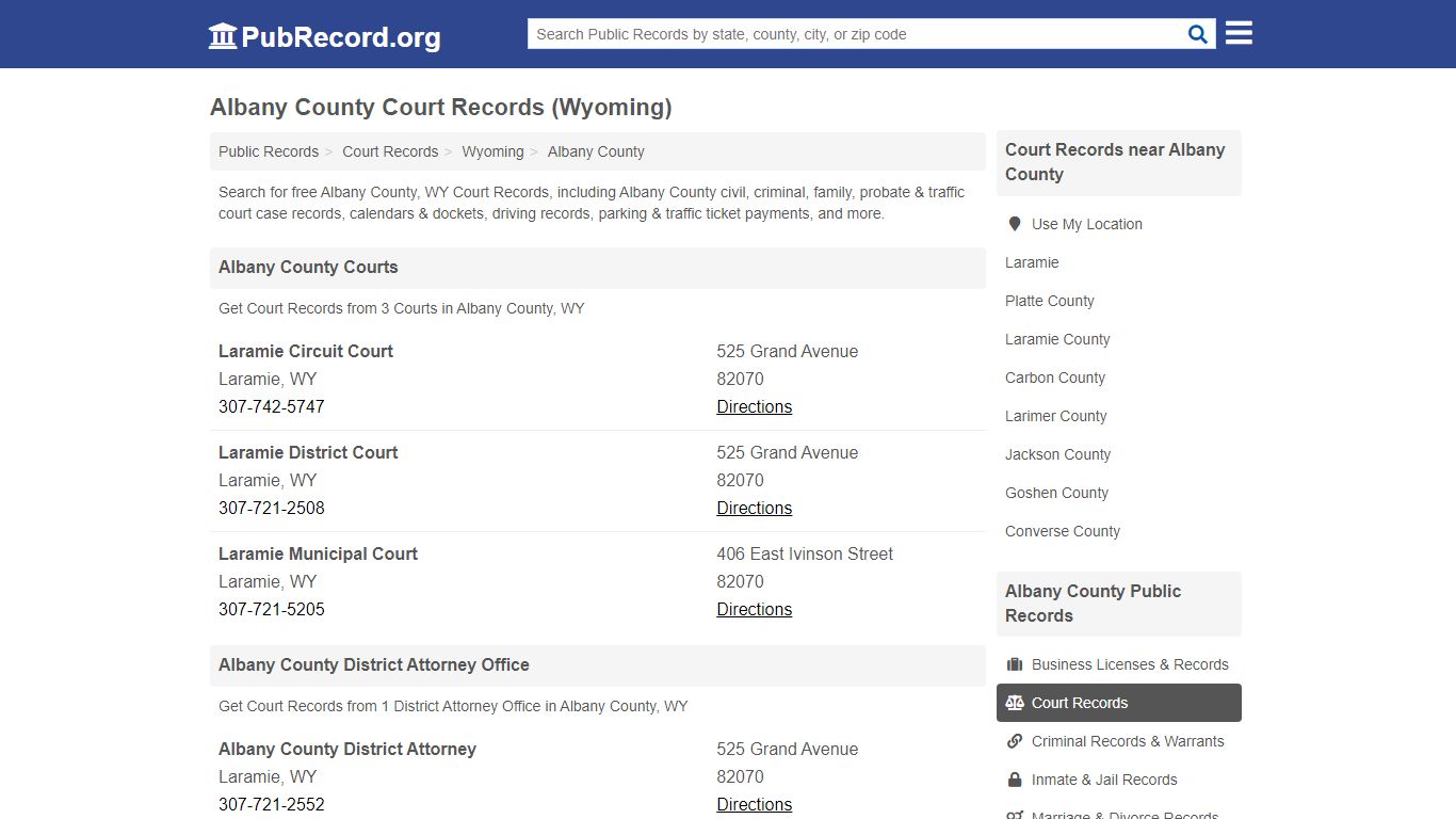 Free Albany County Court Records (Wyoming Court Records) - PubRecord.org