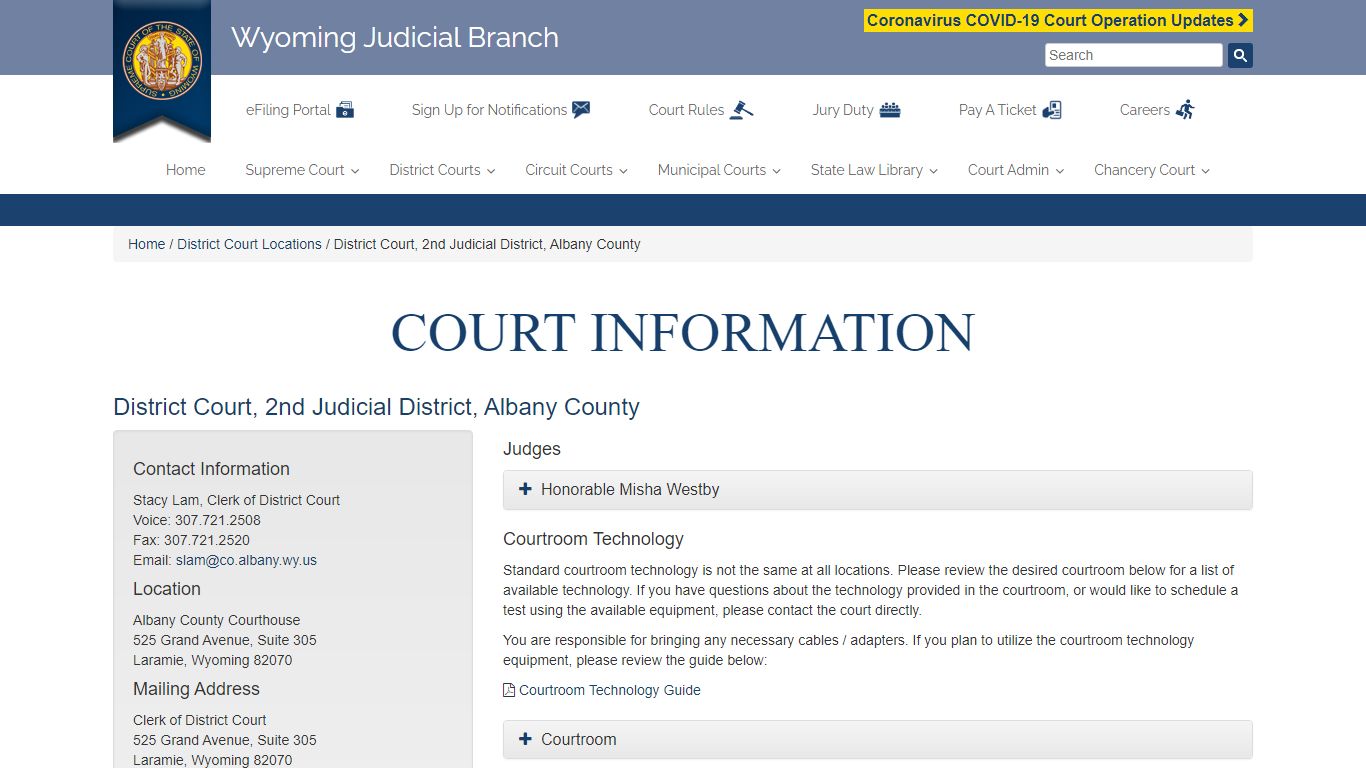 District Court, 2nd Judicial District, Albany County – Wyoming Judicial ...